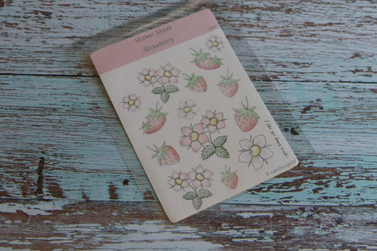 Stickerbogen Strawberries