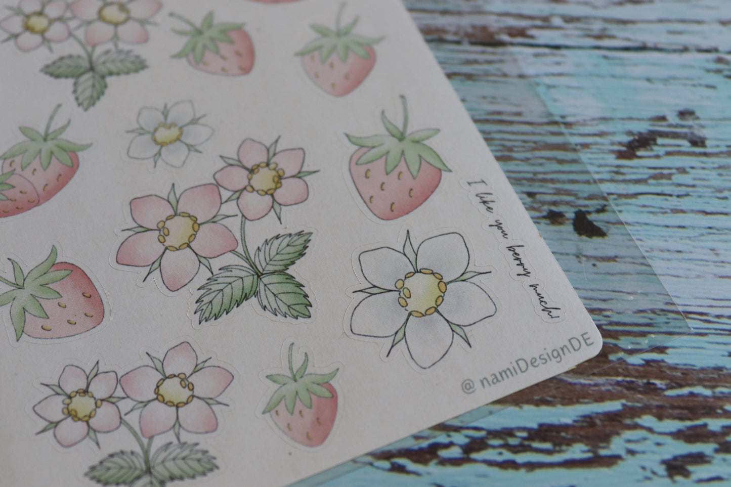 Stickerbogen Strawberries