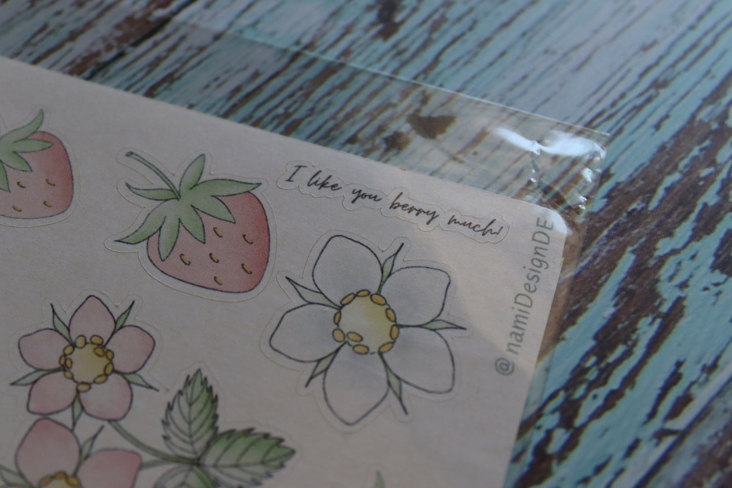 Stickerbogen Strawberries